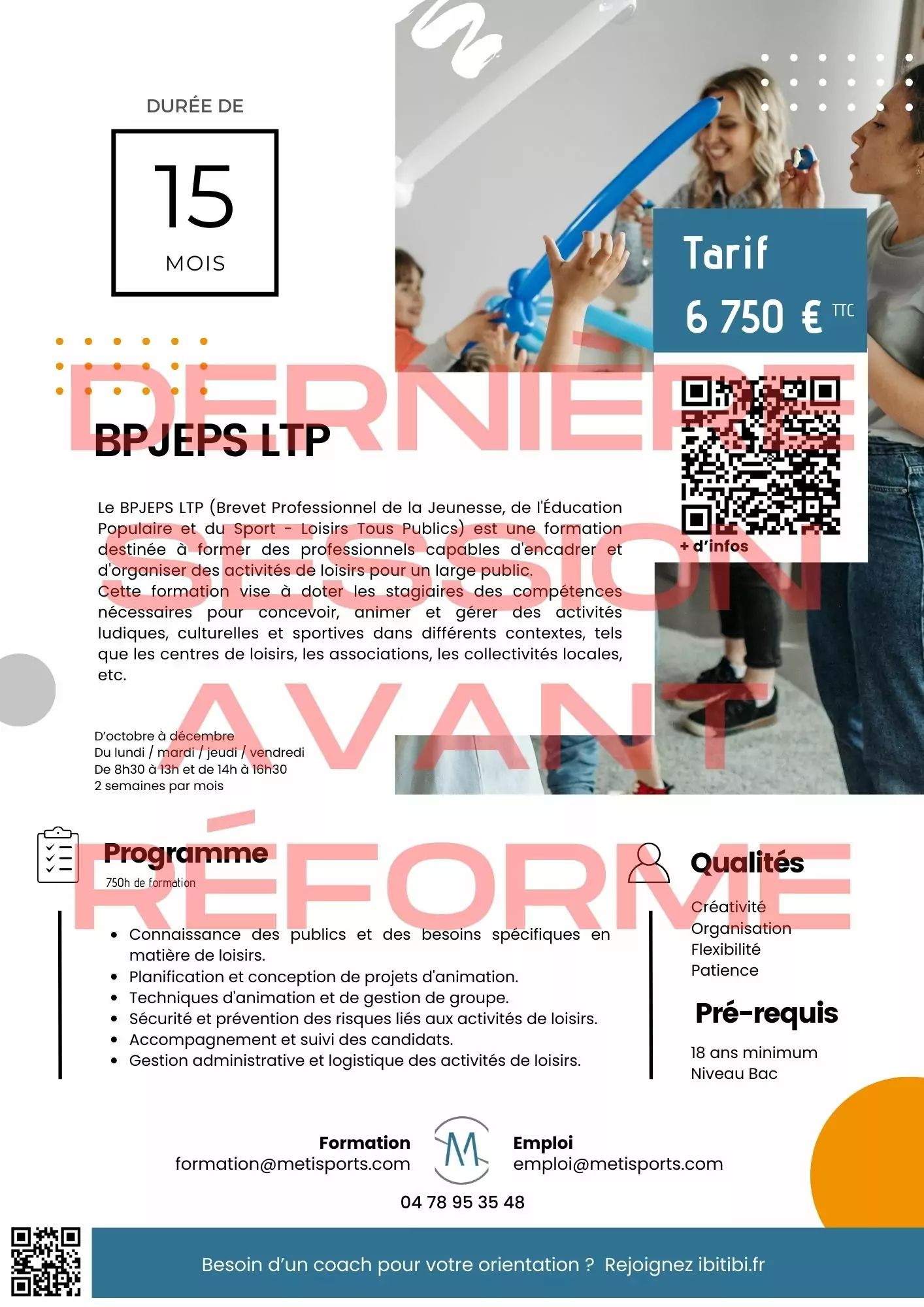 Fiche formation BPJEPS LTP - Dernière session avant réforme du bpjeps ltp
