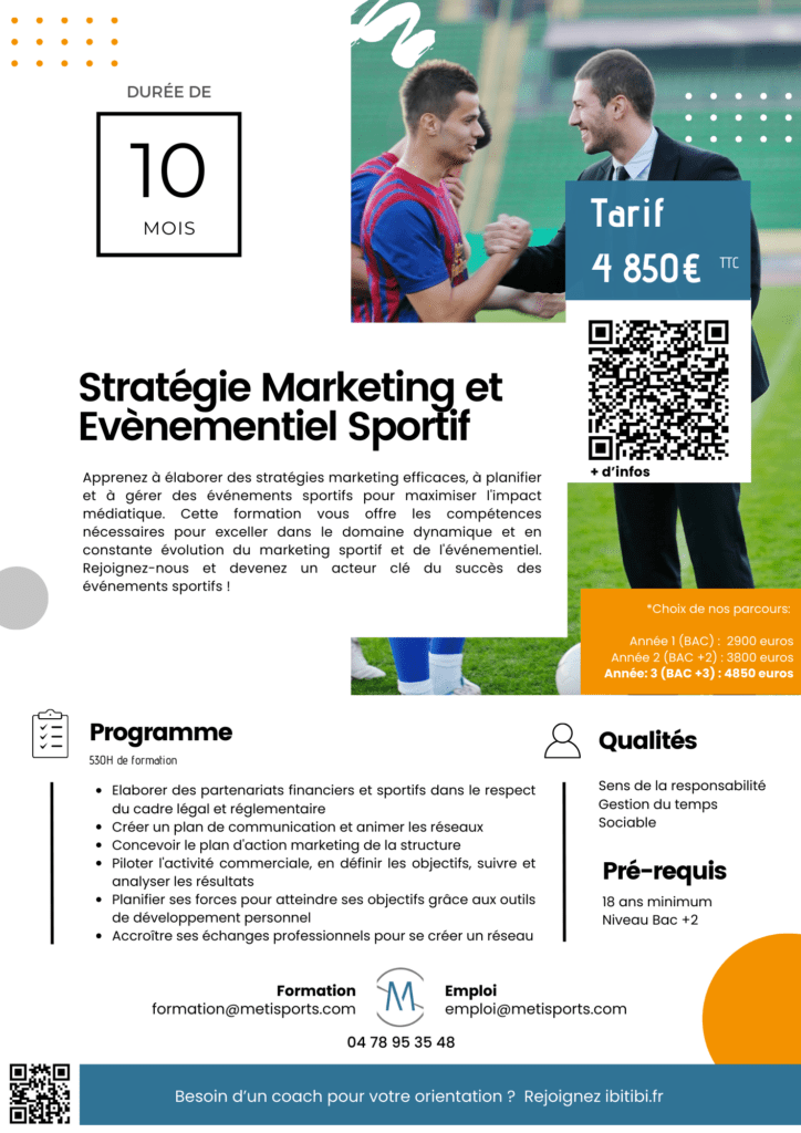 Fiche Formation Stratégie Marketing et événementiel Sportif