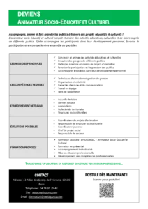 Fiche métier animateur socio éducatif avec Metisports