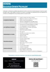 Fiche métier éducateur sportif Metisports